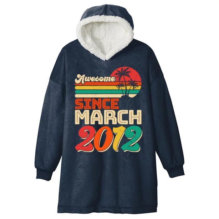 Please Delete! Vintage Awesome Since March 2012 Ten 10 Year Old Birthday Hooded Wearable Blanket