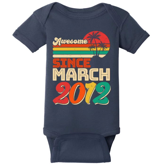 Please Delete! Vintage Awesome Since March 2012 Ten 10 Year Old Birthday Baby Bodysuit