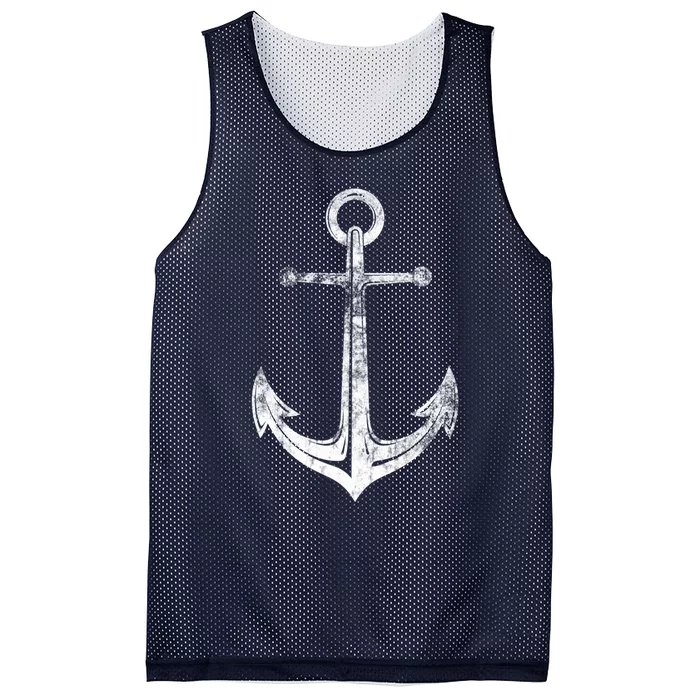 Vintage Anchor Summer Sailing Design Mesh Reversible Basketball Jersey Tank