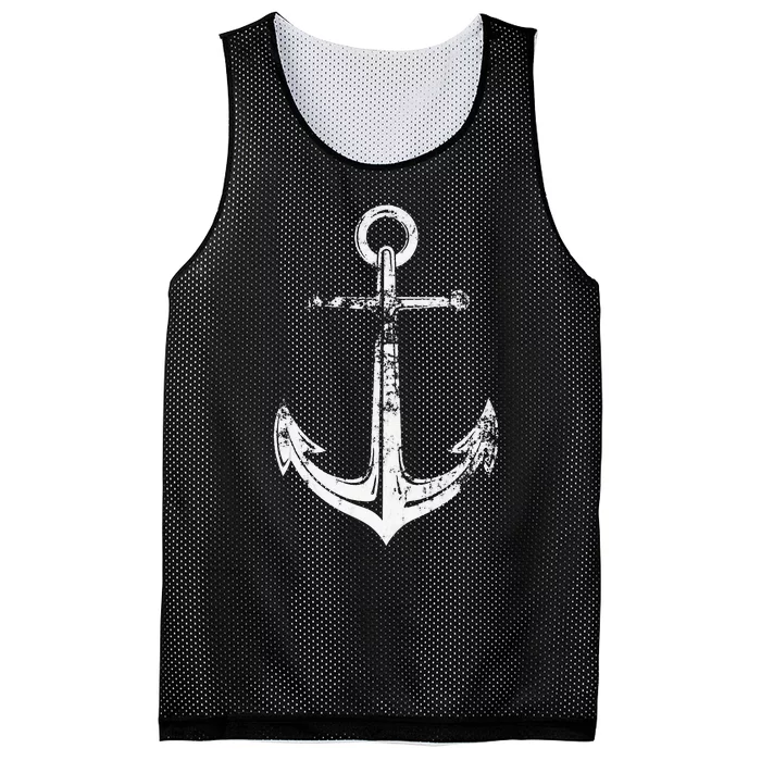 Vintage Anchor Summer Sailing Design Mesh Reversible Basketball Jersey Tank