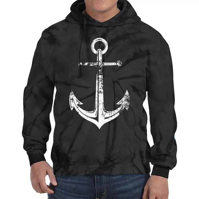 Vintage Anchor Summer Sailing Design Tie Dye Hoodie