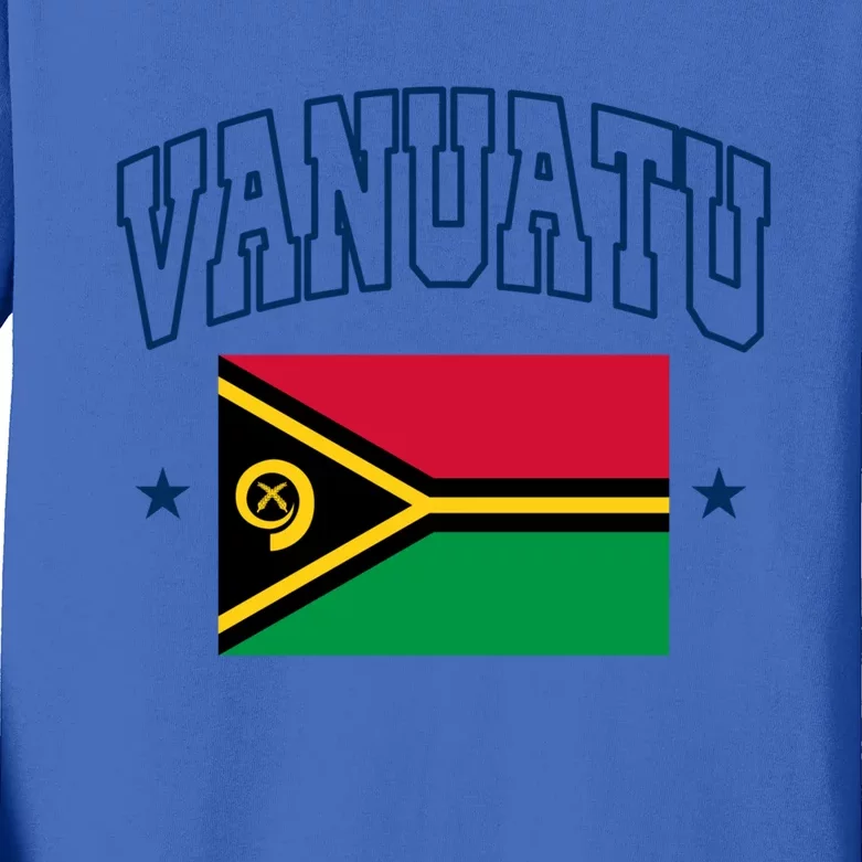 Vanuatu Athletic Souvenir Flag Great Gift Kids Long Sleeve Shirt