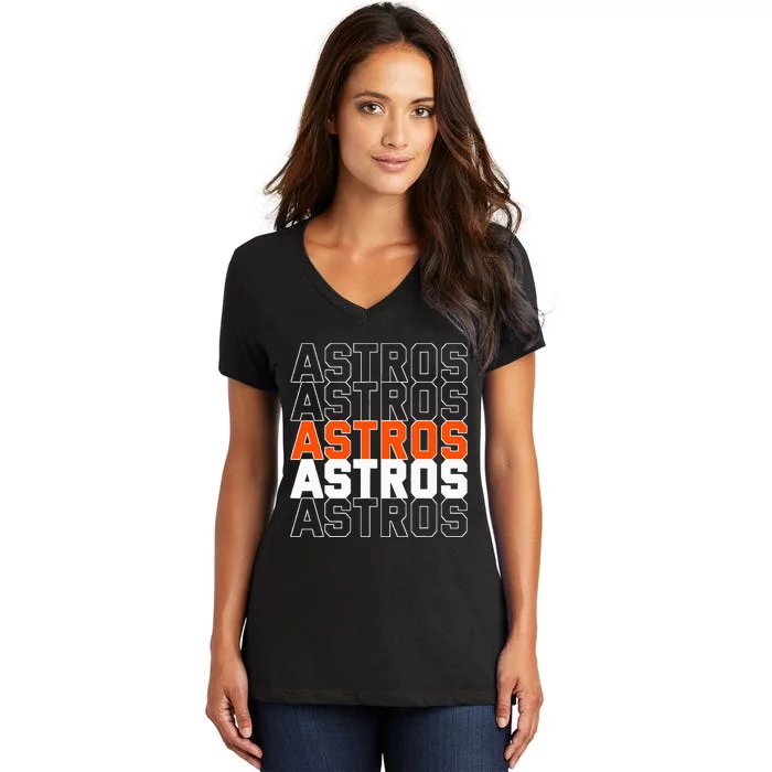 Vintage A.S.T.R.O.S. Style 70s 80s First Name Women's V-Neck T-Shirt