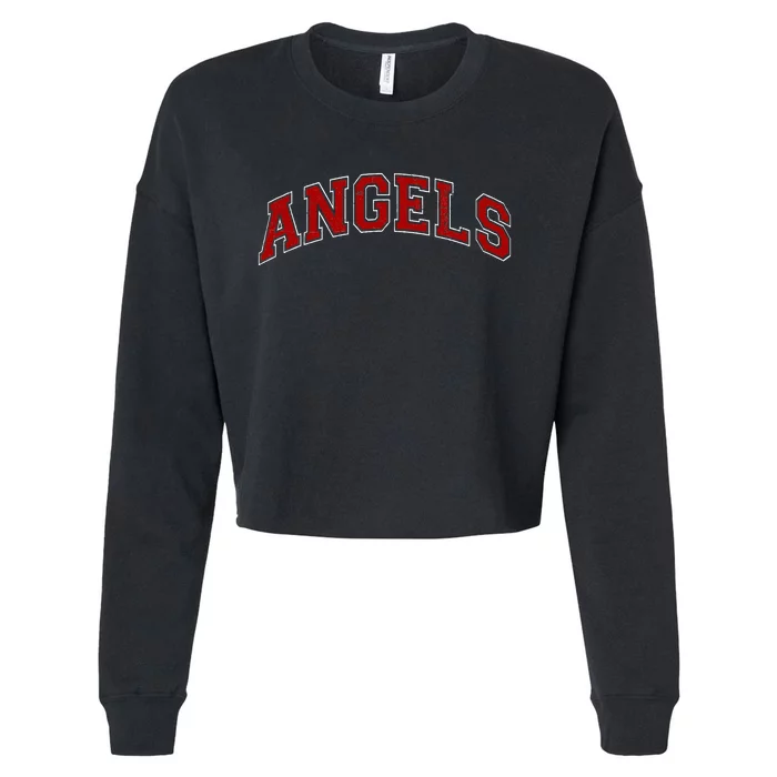 Vintage Angels Sports Cropped Pullover Crew