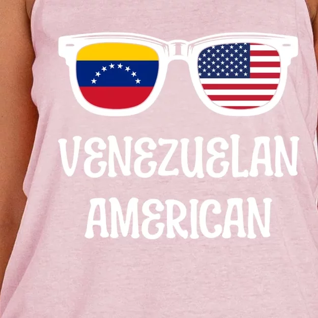 Venezuelan American Sunglasses Usa Venezuela Flags Gift Women's Knotted Racerback Tank