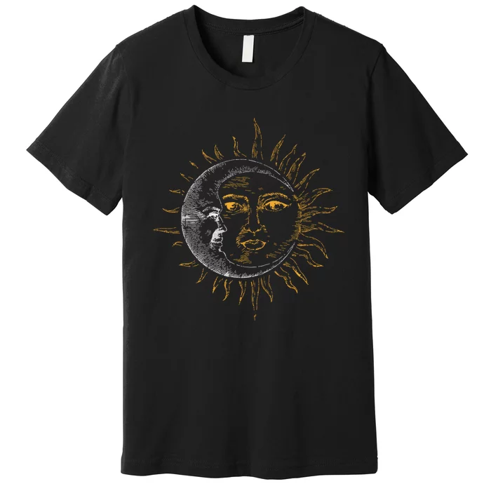 Vintage Astronomy Stars Sun Moon Planets Astronaut Premium T-Shirt