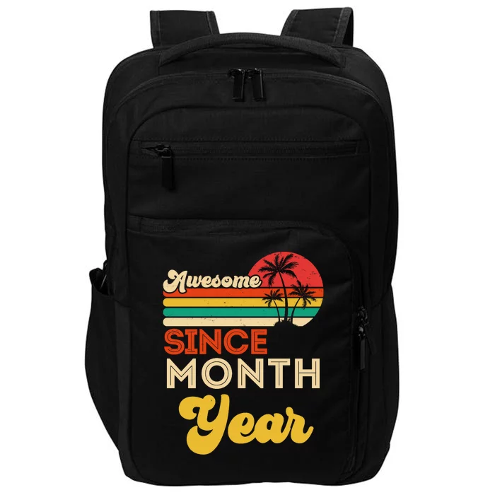 Vintage Awesome Since Customize Month And Year Birthday Impact Tech Backpack