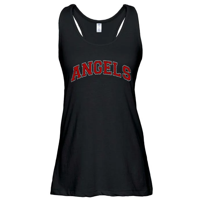 Vintage Angels Sports Name Athletic Text Arch Ladies Essential Flowy Tank