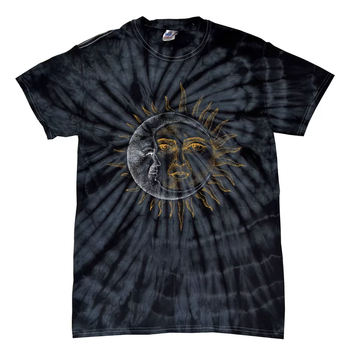 Vintage Astronomy Stars Sun Moon Planets Astronaut Tie-Dye T-Shirt