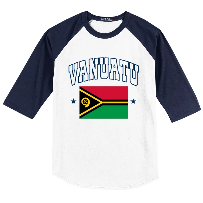 Vanuatu Athletic Souvenir Flag Gift Baseball Sleeve Shirt