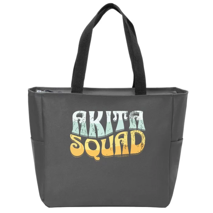 Vintage Akita Squad Akita Dog Zip Tote Bag