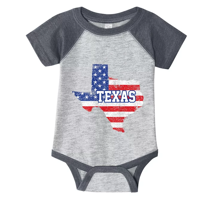 Vintage Athletic Tx Sports Us Flag Design Texas Infant Baby Jersey Bodysuit