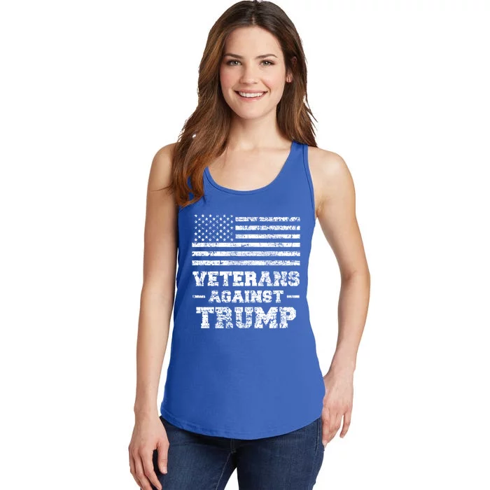 Veterans Against Trump Military Vet Anti Trump Flag Gift Funny Gift Ladies Essential Tank