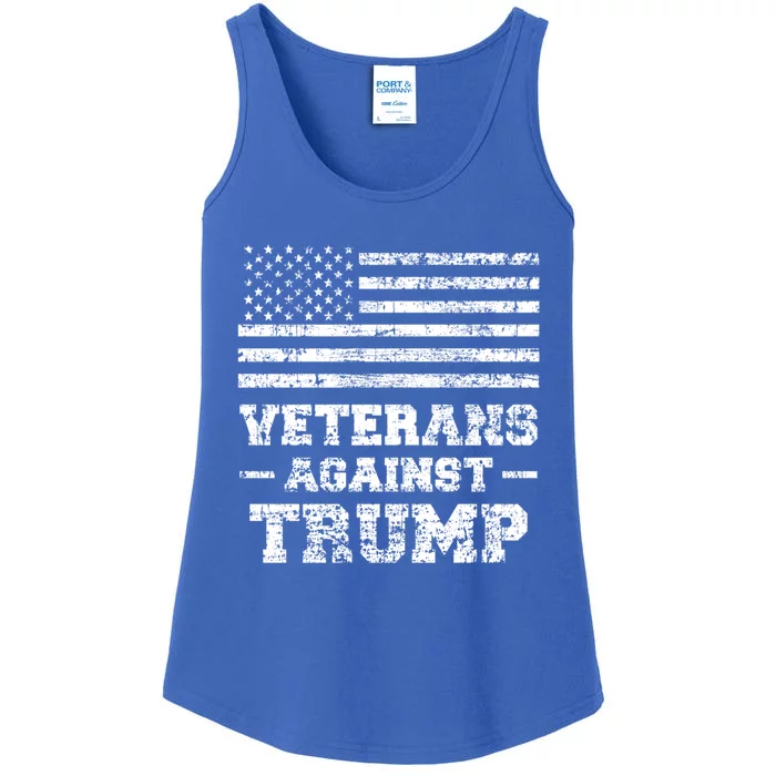 Veterans Against Trump Military Vet Anti Trump Flag Gift Funny Gift Ladies Essential Tank