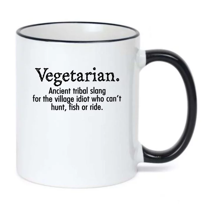 Vegetarian Ancient Tribal Slang Black Color Changing Mug