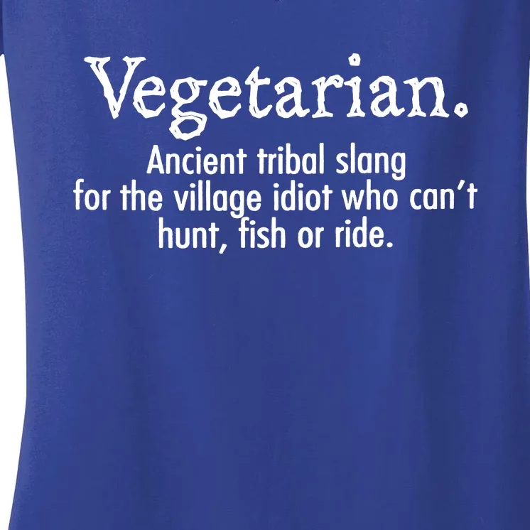 Vegetarian Ancient Tribal Slang Women's V-Neck T-Shirt