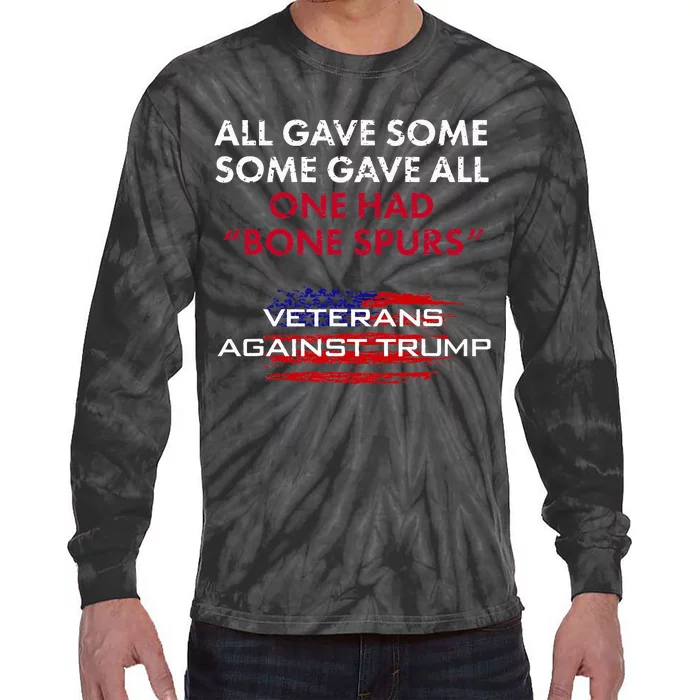 Veterans Anti Trump Draft Dodger Bone Spurs For Vets Tie-Dye Long Sleeve Shirt