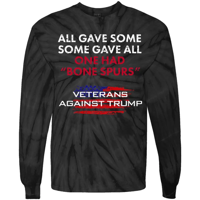 Veterans Anti Trump Draft Dodger Bone Spurs For Vets Tie-Dye Long Sleeve Shirt