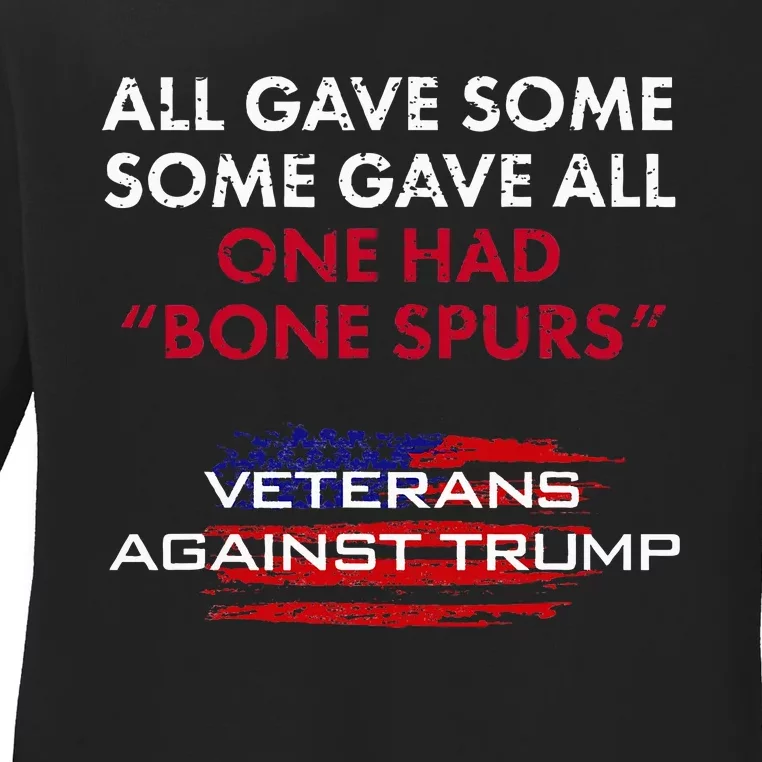 Veterans Anti Trump Draft Dodger Bone Spurs For Vets Ladies Long Sleeve Shirt