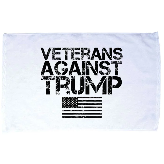 Veterans Against Trump Vintage Patriotic Flag Protest Microfiber Hand Towel