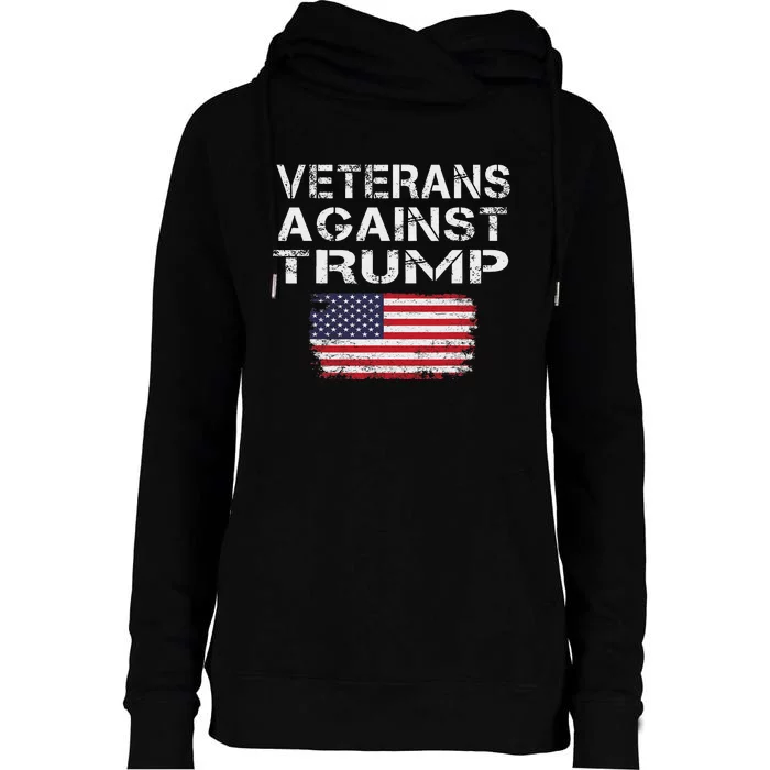 Veterans Against Trump Military Vets Oppose Trump Womens Funnel Neck Pullover Hood