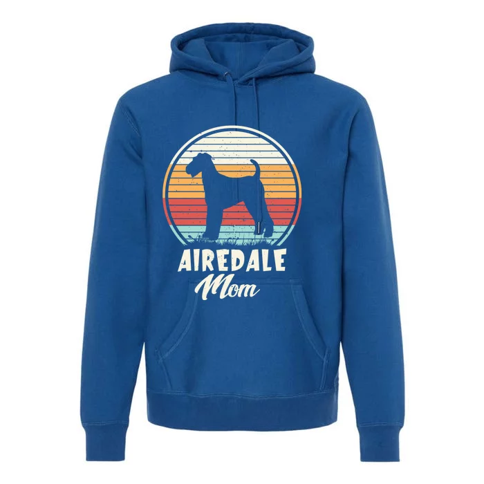 Vintage Airedale Terrier Mom Dog Cute Funny Mother Gift Premium Hoodie