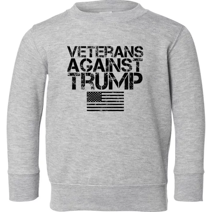 Veterans Against Trump Vintage Patriotic Flag Protest Toddler Sweatshirt