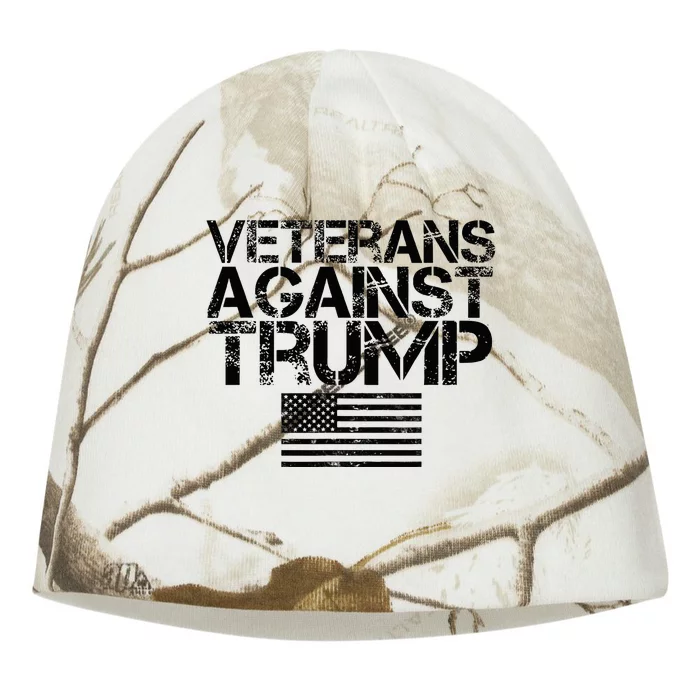 Veterans Against Trump Vintage Patriotic Flag Protest Kati - Camo Knit Beanie