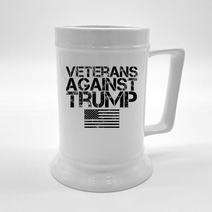 Veterans Against Trump Vintage Patriotic Flag Protest Front & Back Beer Stein