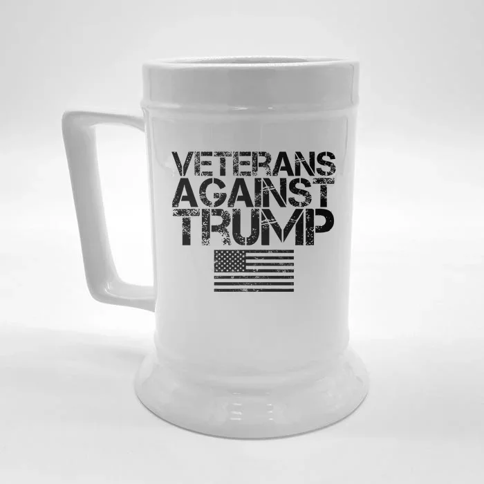 Veterans Against Trump Vintage Patriotic Flag Protest Front & Back Beer Stein