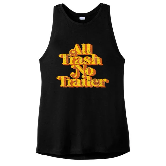 Vintage All Trash No Trailer Country Pride Retro 70S Ladies Tri-Blend Wicking Tank