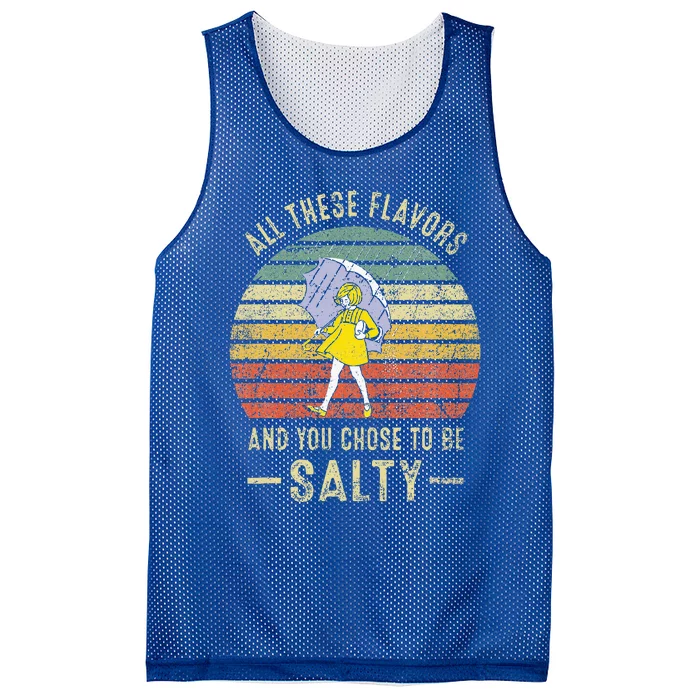 Vintage All These Flavors And You Choose To Be Salty Mesh Reversible Basketball Jersey Tank