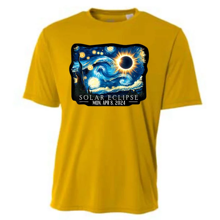 Vintage American Totality Starry Night Eclipse Solar 2024 Cooling Performance Crew T-Shirt