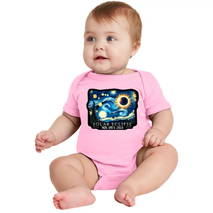 Vintage American Totality Starry Night Eclipse Solar 2024 Baby Bodysuit