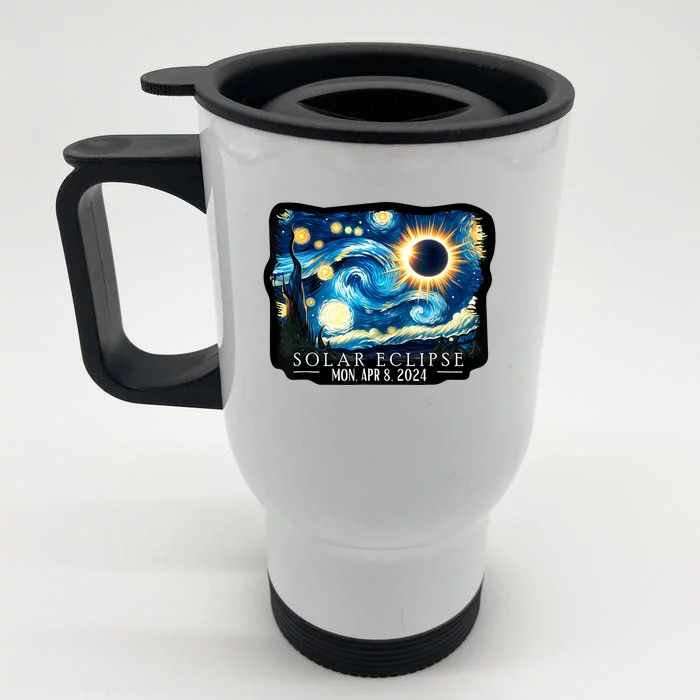 Vintage American Totality Starry Night Eclipse Solar 2024 Front & Back Stainless Steel Travel Mug