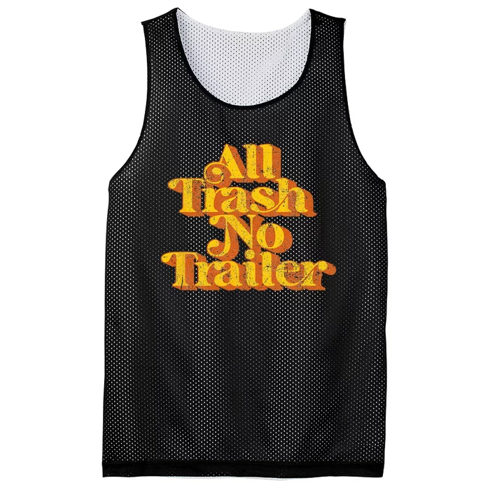 Vintage All Trash No Trailer Funny Country Pride Retro 70s Mesh Reversible Basketball Jersey Tank