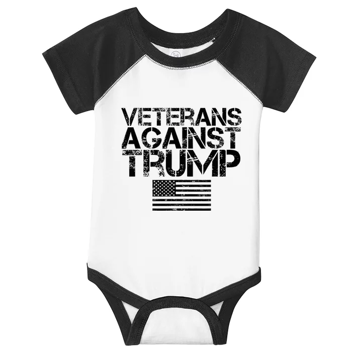 Veterans Against Trump Vintage Patriotic Flag Protest Infant Baby Jersey Bodysuit