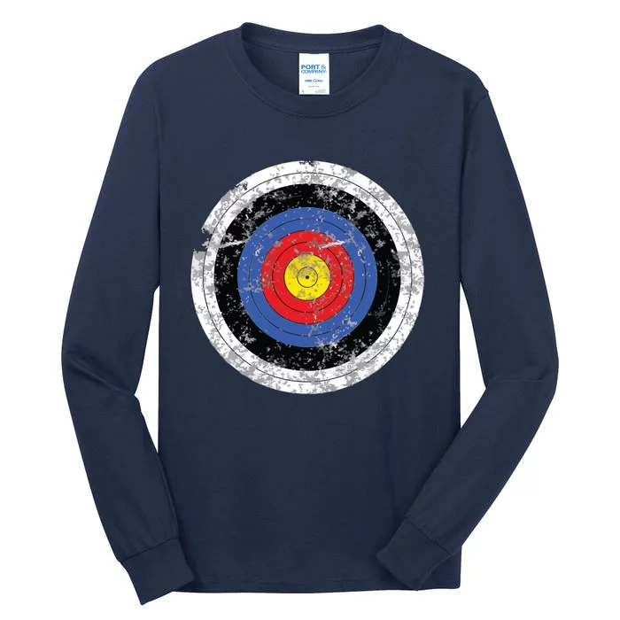 Vintage Archery Target Prank Bulls Eye Funny Prank Gift Tall Long Sleeve T-Shirt