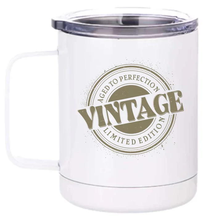 Vintage Age To Perfection Limited Edition Stamp Emblem Front & Back 12oz Stainless Steel Tumbler Cup