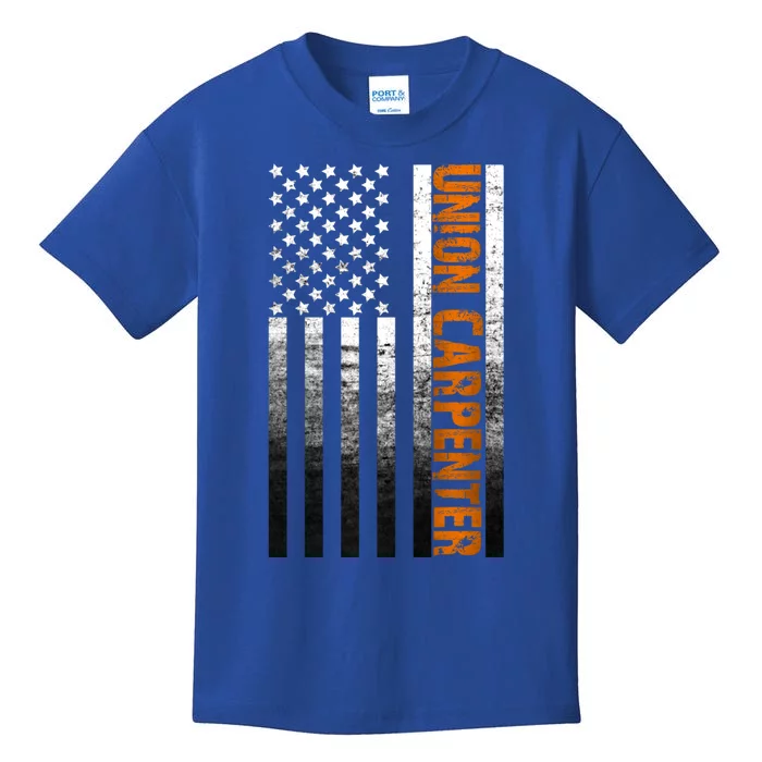 Vintage American Usa Flag Union Carpenter Woodworking Gift Funny Gift Kids T-Shirt