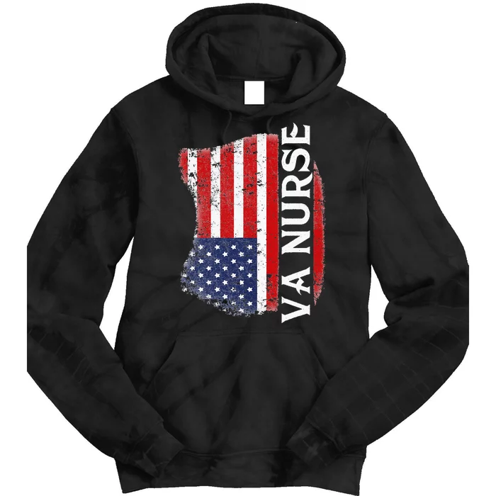 Veteran American USA Flag VA Nurse Tie Dye Hoodie