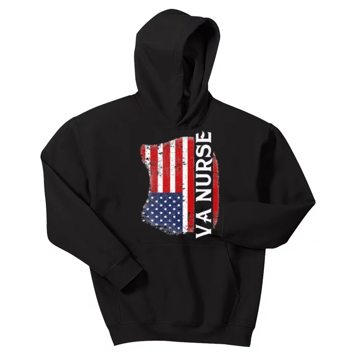 Veteran American USA Flag VA Nurse Kids Hoodie