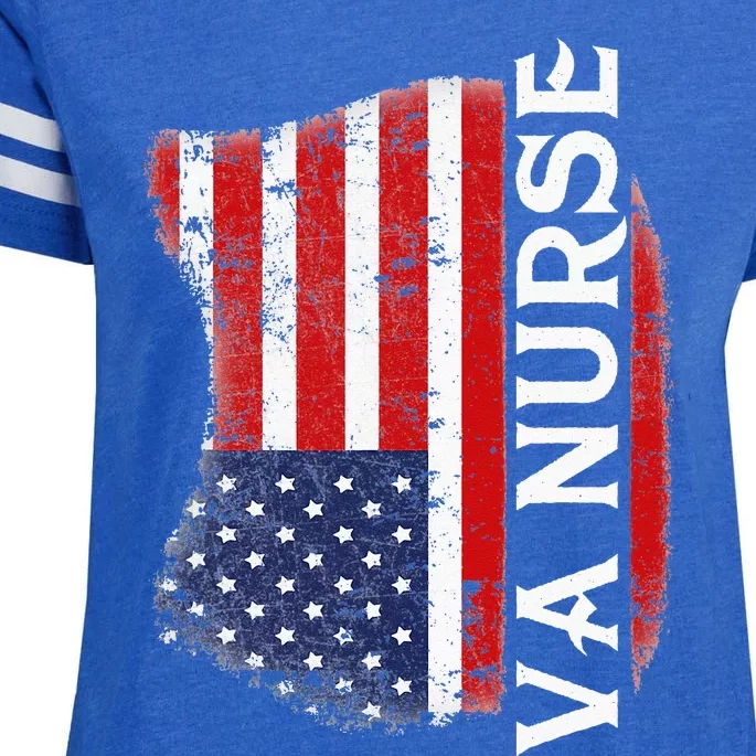 Veteran American USA Flag VA Nurse Enza Ladies Jersey Football T-Shirt