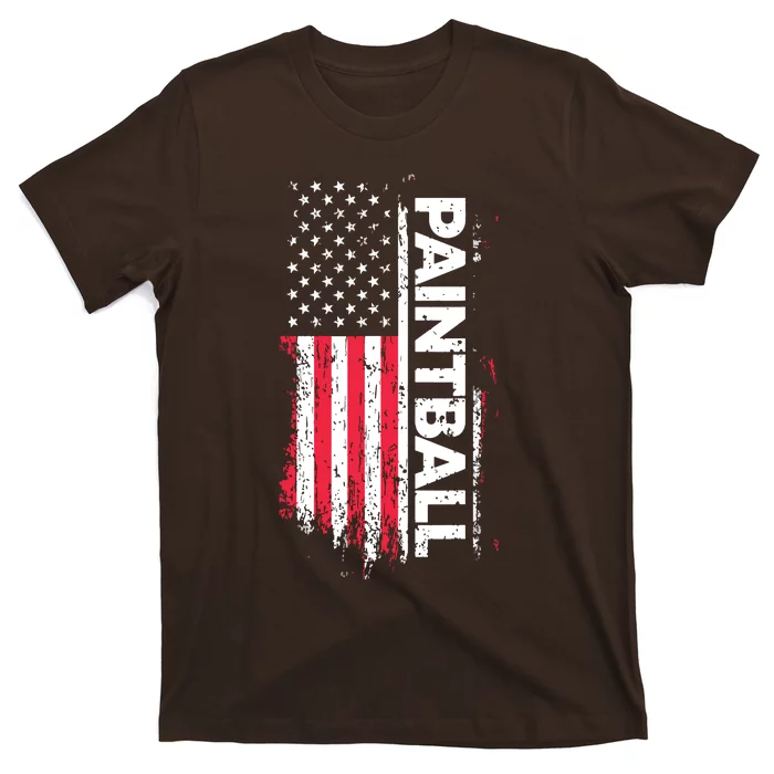 Vintage American USA Flag Cool Paintball T-Shirt