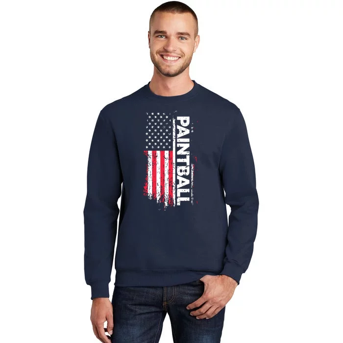 Vintage American USA Flag Cool Paintball Tall Sweatshirt