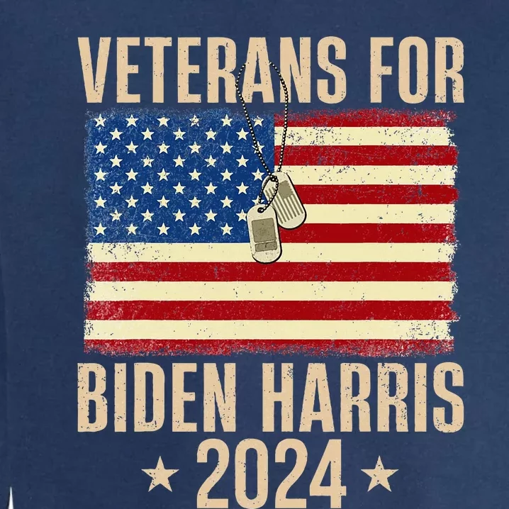 Veterans American Usa Flag Biden Harris 202 Garment-Dyed Sweatshirt