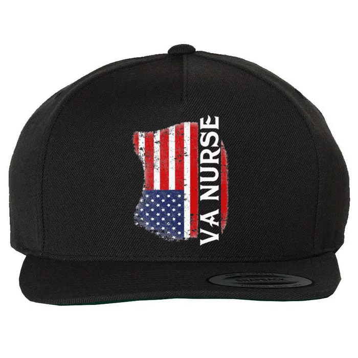 Veteran American USA Flag VA Nurse Wool Snapback Cap