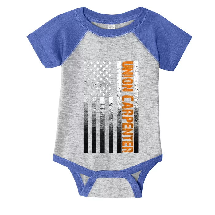 Vintage American Usa Flag Union Carpenter Woodworking Gift Infant Baby Jersey Bodysuit