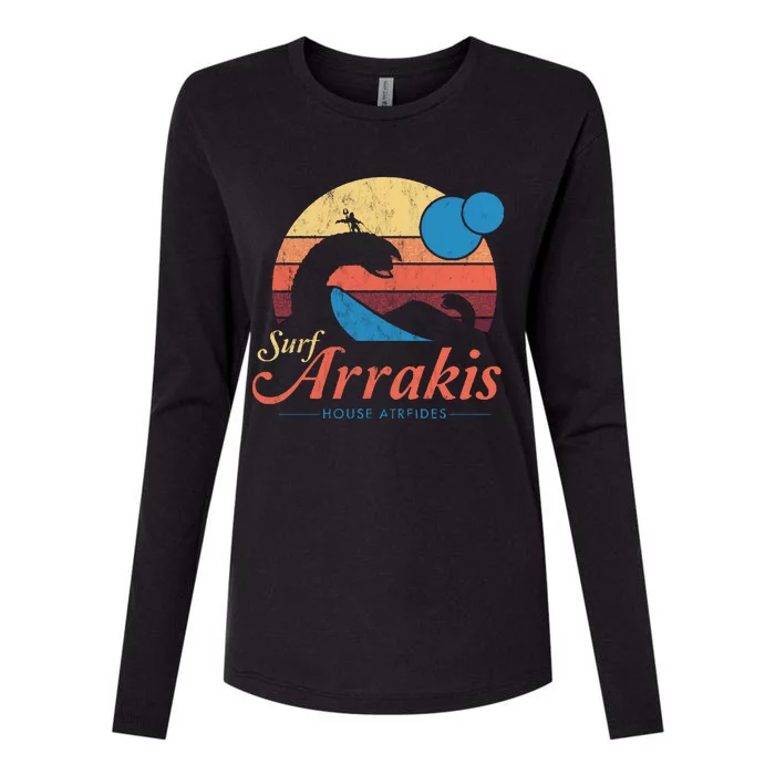 Visit Arrakis Vintage Distressed Surf Dune Sci Fi Womens Cotton Relaxed Long Sleeve T-Shirt