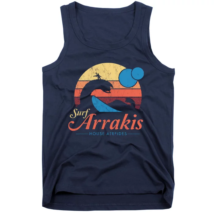 Visit Arrakis Vintage Distressed Surf Dune Sci Fi Tank Top